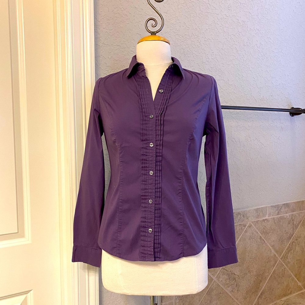 Express The Essentials Front Button Blouse - image 5